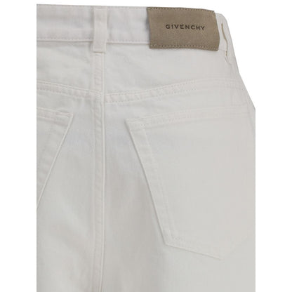 Back view of Givenchy White Cotton Jeans Denim displaying pocket and Givenchy label detail.