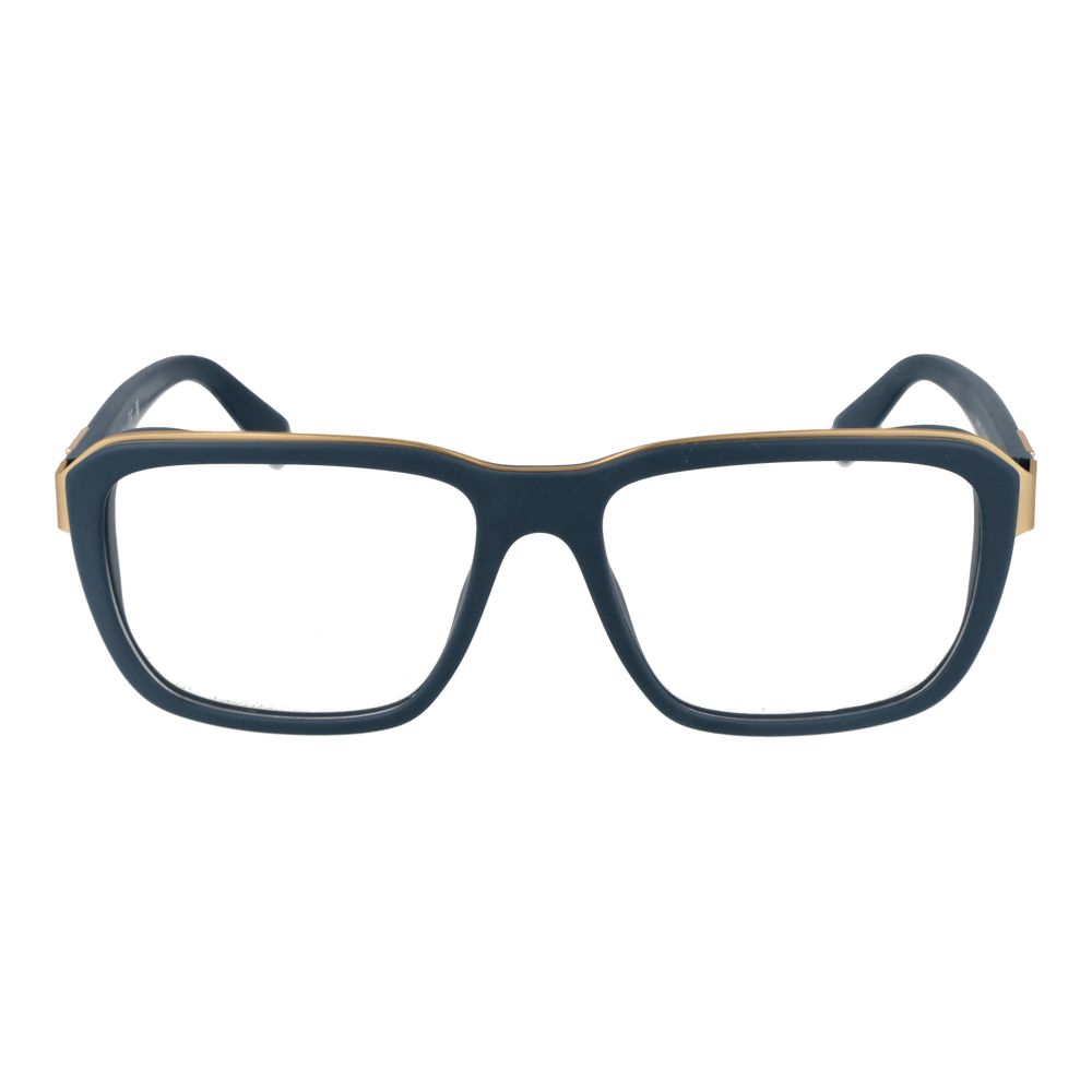 Guess Blue Acetate Glasses (Frames), men's full-rim rectangle blue eyewear with demo plastic lenses, includes branded case.