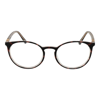 Guess Brown Plastic Glasses (Frames) unisex style, full-rim, round, demo lenses, plastic material, 52-19-145, includes branded case