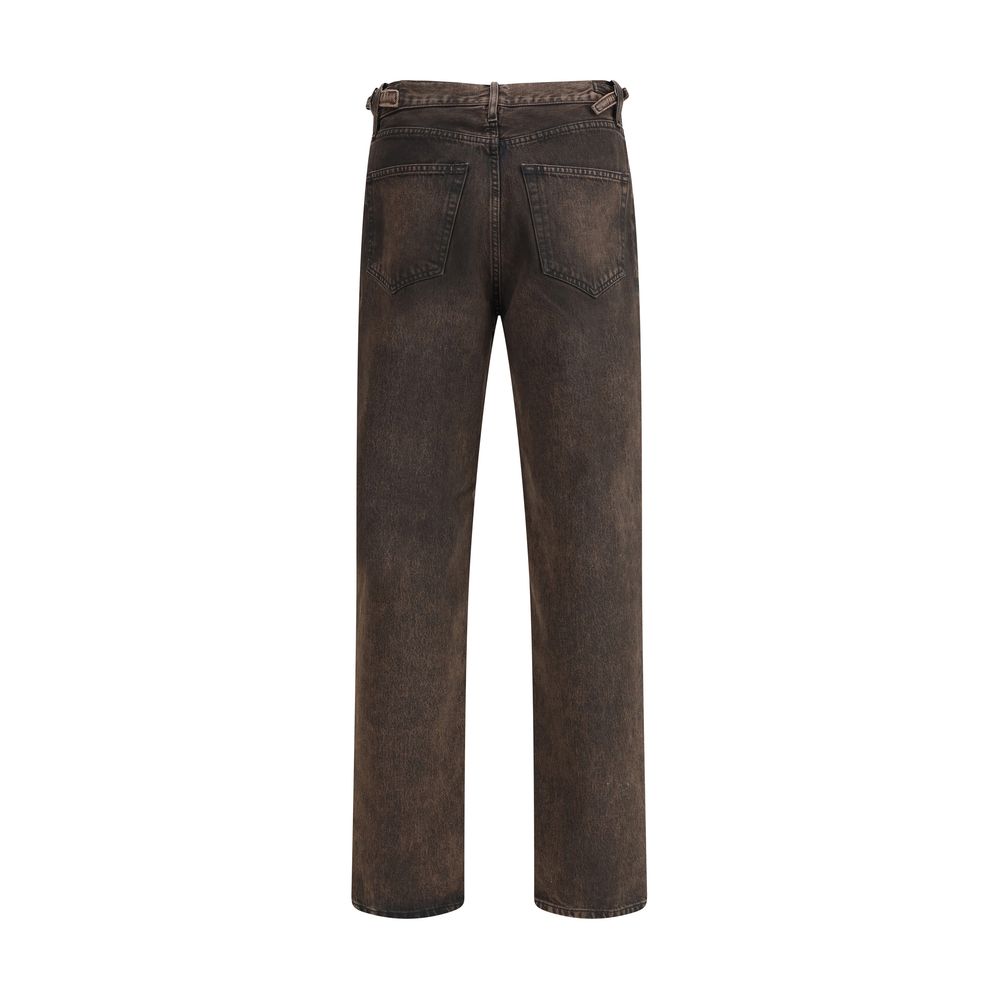 Haikure Brown Cotton Relaxed Fit Jeans