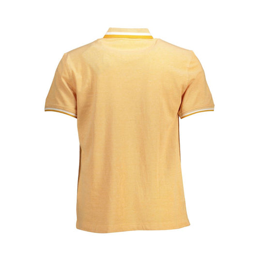 Back view of Harmont & Blaine Orange Cotton Men Polo Shirt showcasing elegant design and quality craftsmanship.