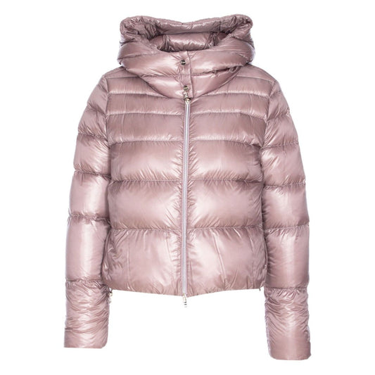 Herno Coats Lilac rose pink padded nylon down jacket with zip fastening and hood.