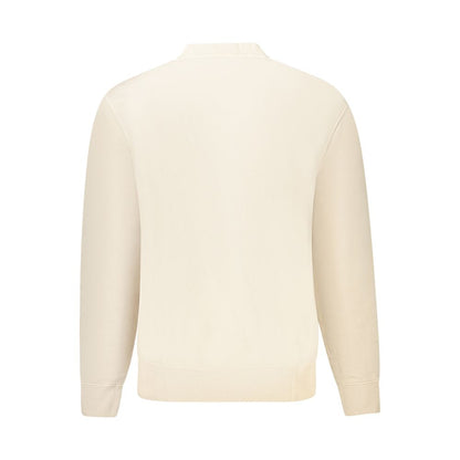 Hugo Boss Beige Cotton Men Sweater viewed from the back, showcasing elegant design, organic material, and classic style.