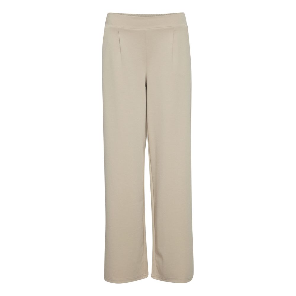ICHI Beige Recycled Polyurethane Casual Pants