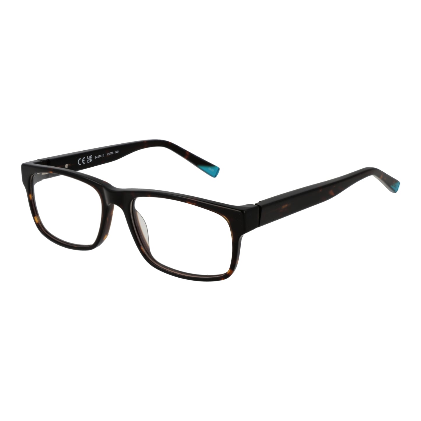 INVU MOD. B4218 55B stylish men's eyeglasses with rectangular frame and dark tortoiseshell design for gents.