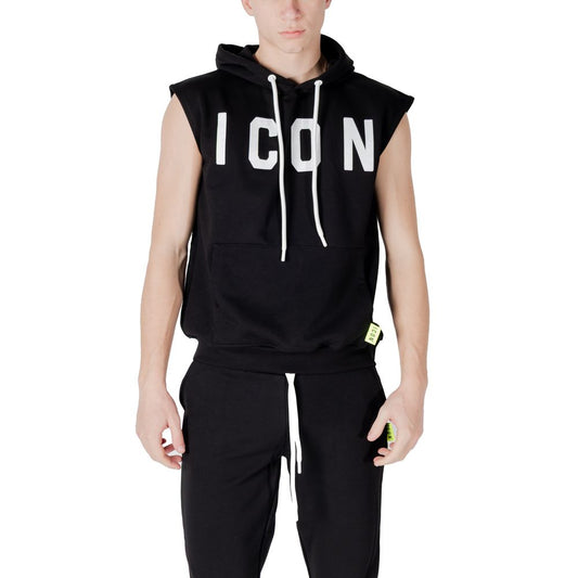 Icon Black Cotton Hoodie