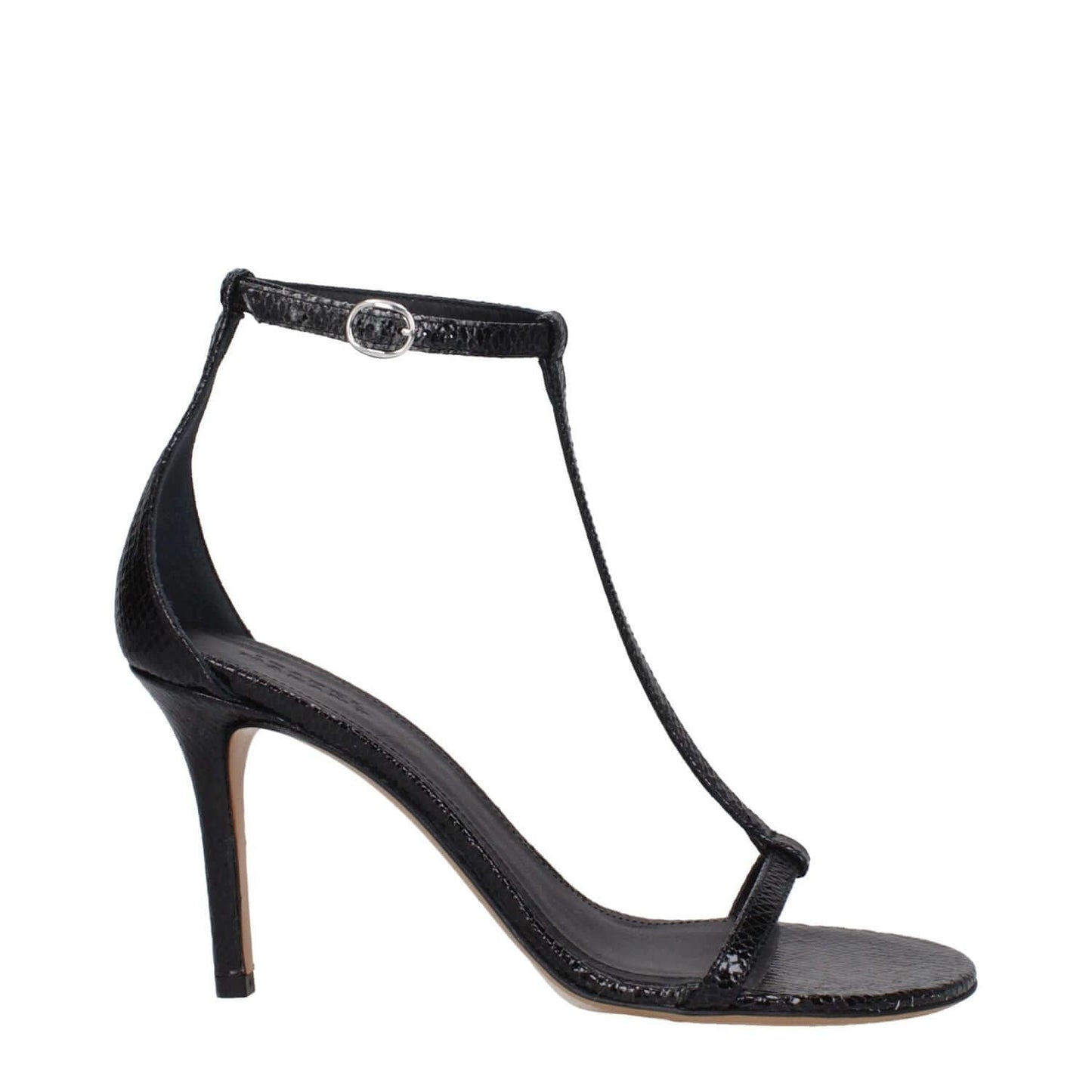 Isabel Marant Black Leather Stiletto Heel Sandals, open toe, suede self-tie casual design