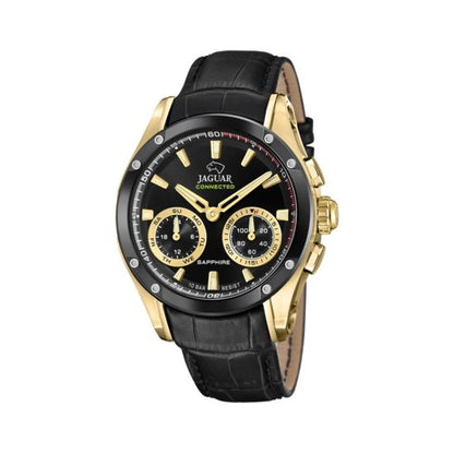 JAGUAR WATCHES Mod. J962/2 black and gold chronograph with leather strap