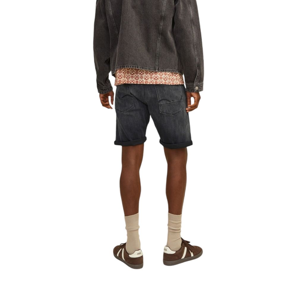 Jack Jones Black Cotton Bermuda Shorts