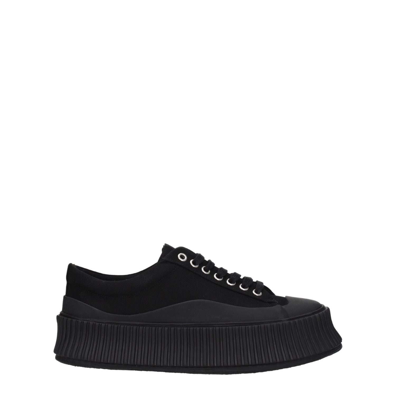 Jil Sander Black Fabric Chunky Sneakers