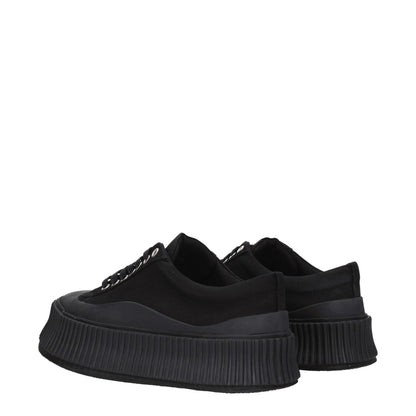 Jil Sander Black Fabric Chunky Sneakers