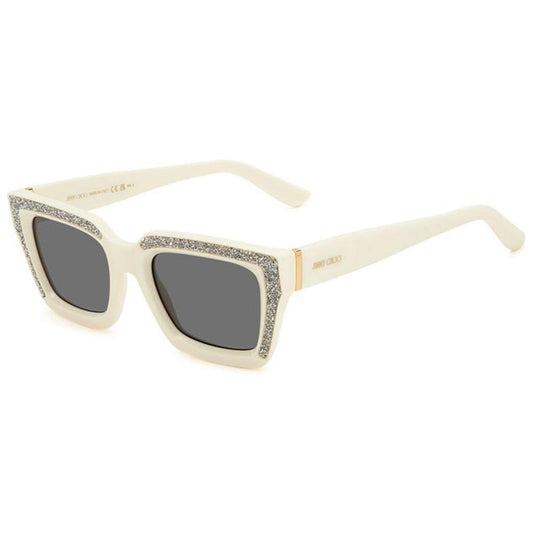 Jimmy Choo White Resin Sunglasses 1728,Jimmy Choo,New with tags,Sunglasses for Women - Sunglasses,White,Women Jimmy Choo JCMEGSSSZJ2KAC