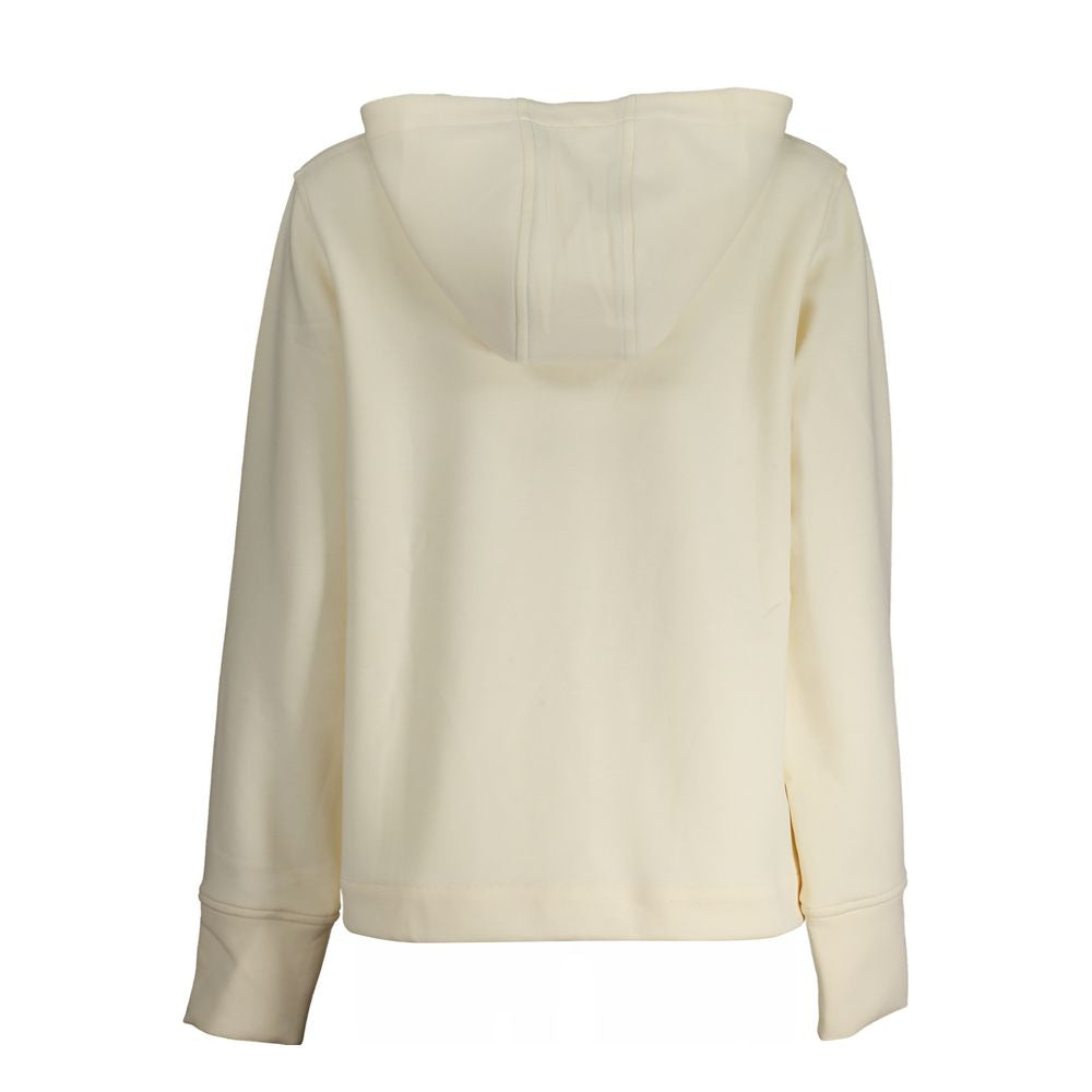 K-WAY Beige Polyester Women Hoodie back view, highlighting chic design and comfortable fabric.