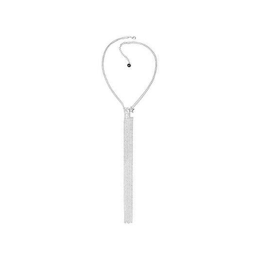 KARL LAGERFELD JEWELS JEWELRY Mod. 5483571 silver necklace with a long tassel design on a white background.