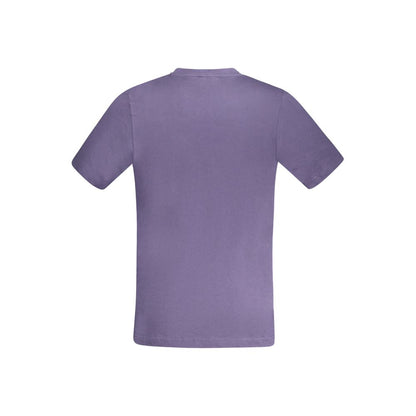 Back view of Kappa Blue Cotton Men T-Shirt showcasing sporty elegance and comfort in 100% cotton with iconic logo design.