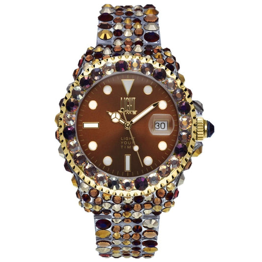 LIGHT TIME Mod. MEDITERRANEO - Full Strass / Brown-0