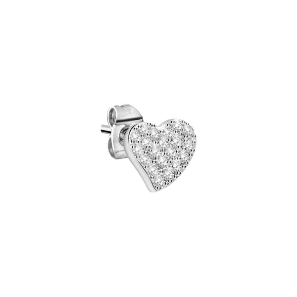 Heart-shaped earring set in silver with crystals, part of LA PETITE STORY JEWELRY Mod. LPS02ARQ11 collection.