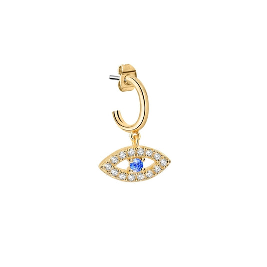 LA PETITE STORY JEWELRY Mod. LPS02ARQ34 gold earring with eye design and blue stone