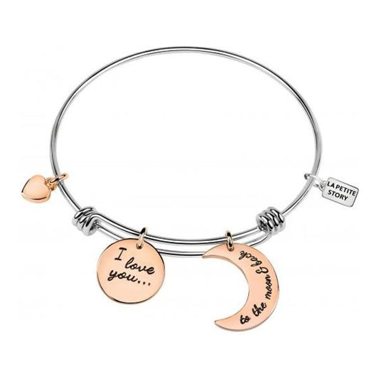 LA PETITE STORY JEWELRY Mod. LPS05APZ07 silver and rose gold bracelet with charms and inscriptions