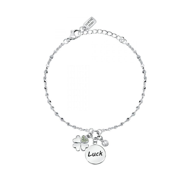 LA PETITE STORY JEWELRY Mod. LPS05ARR62 silver bracelet with charm and "Luck" pendant.