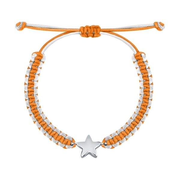 LA PETITE STORY JEWELRY Mod. LPS05ARR79 with star charm bracelet in orange and white cord design.