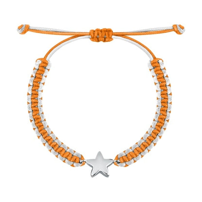 LA PETITE STORY JEWELRY Mod. LPS05ARR79 with star charm bracelet in orange and white cord design.