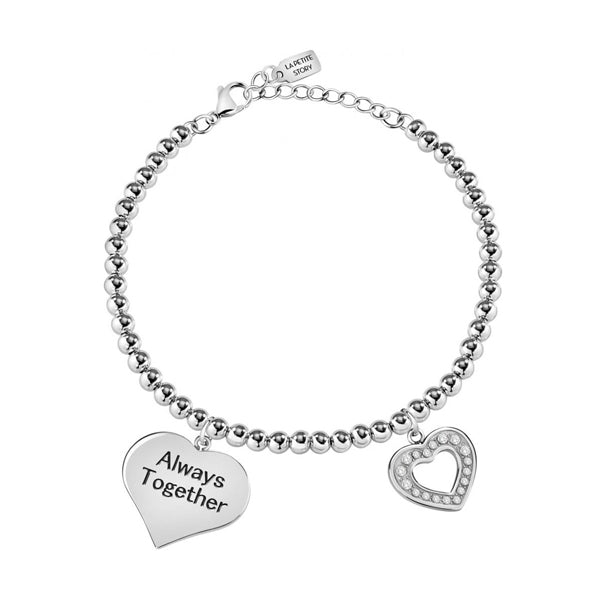 LA PETITE STORY JEWELRY Mod. LPS05ASD12 bracelet with heart charms "Always Together"