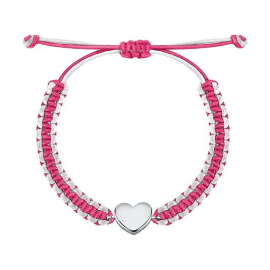 LA PETITE STORY JEWELRY Mod. LPS05ASD40 pink and white braided bracelet with heart charm