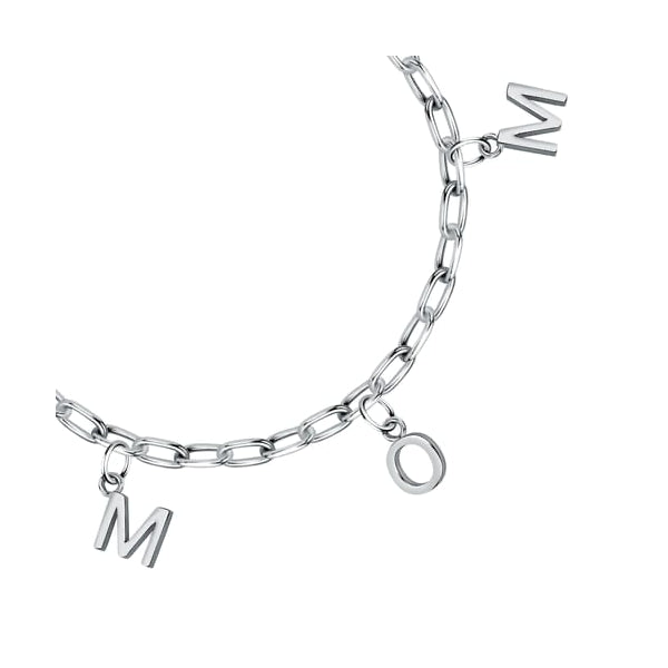 LA PETITE STORY JEWELRY Mod. LPS05ASF56 silver chain bracelet with letter charms.