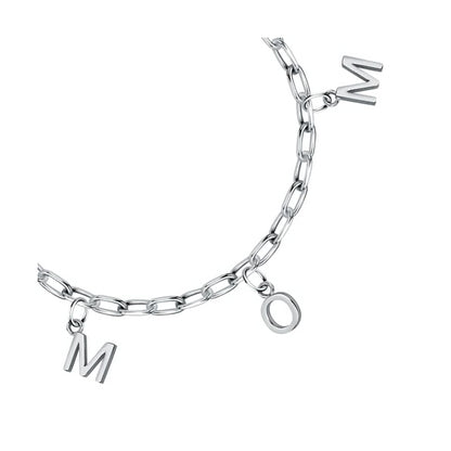 LA PETITE STORY JEWELRY Mod. LPS05ASF56 silver chain bracelet with letter charms.