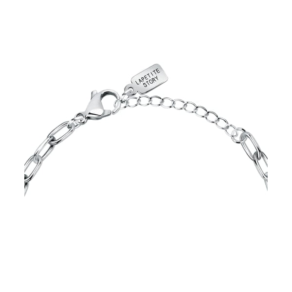 LA PETITE STORY JEWELRY Mod. LPS05ASF56 stylish silver bracelet with chain and clasp detail