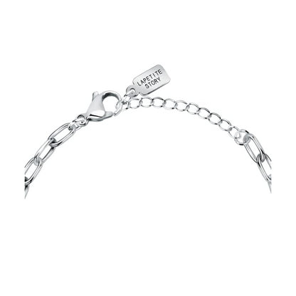 LA PETITE STORY JEWELRY Mod. LPS05ASF56 stylish silver bracelet with chain and clasp detail