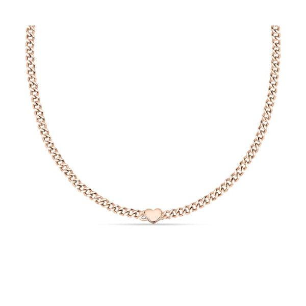 Rose gold chain with heart pendant from LA PETITE STORY JEWELRY Mod. LPS10ASD10, elegant necklace design.