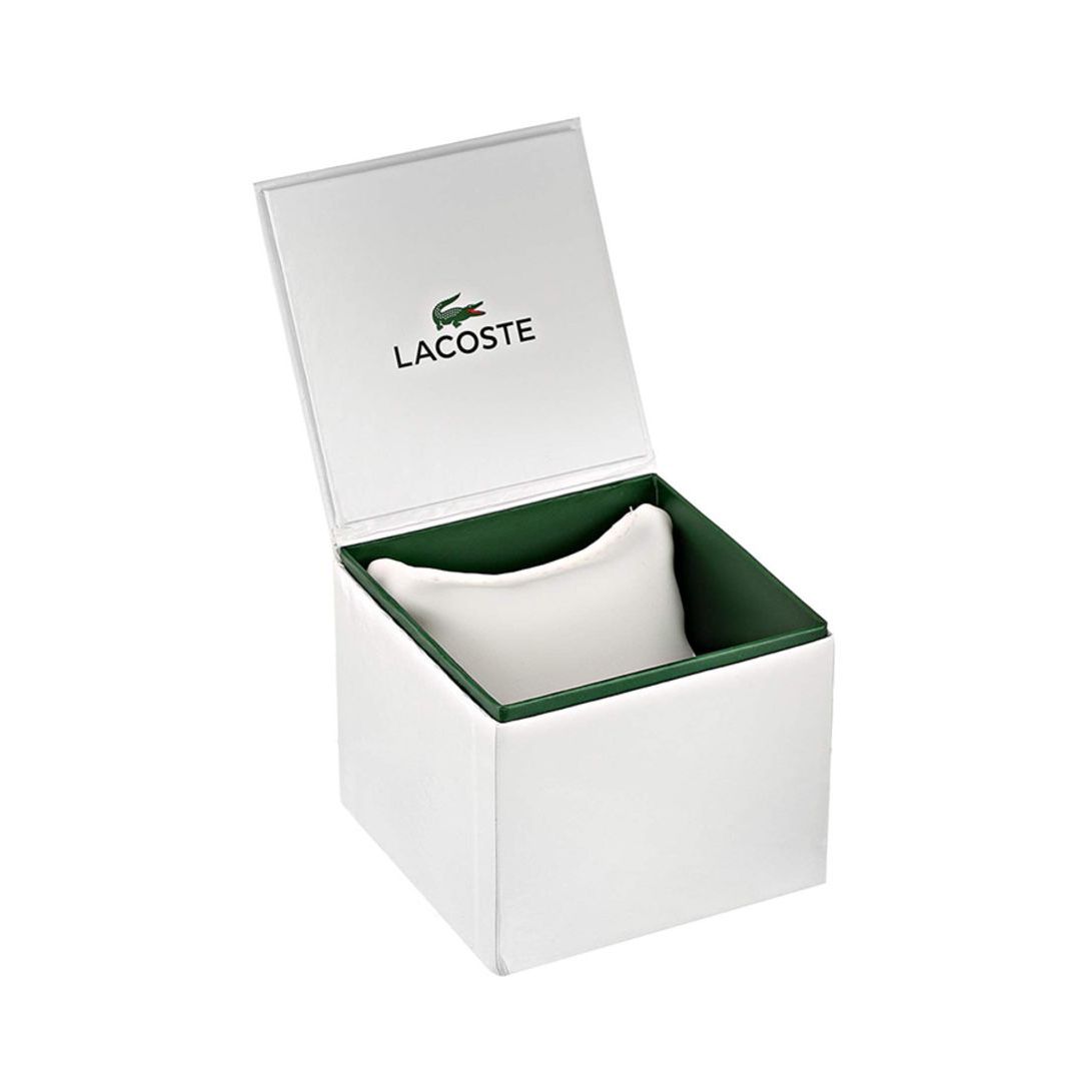 Official box for LACOSTE Mod. 2001201 bracelet watch with green interior.
