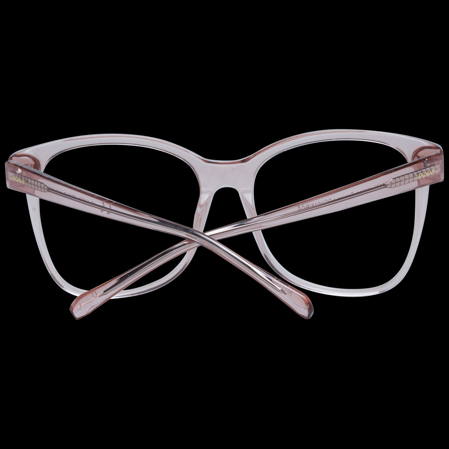 Clear eyeglass frames on black background, stylish and modern design