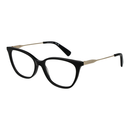 LONGCHAMP MOD. LO2719 53001 Lady eyeglasses in black with subtle gold accents, stylish prescription eyewear for women.