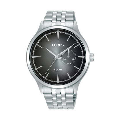 LORUS WATCHES Mod. R5B01AX9 featuring a sleek stainless steel design and classic black dial, ideal for everyday wear.