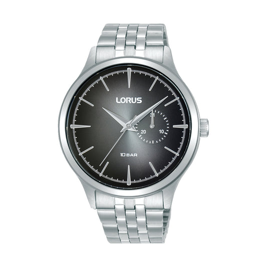 LORUS WATCHES Mod. R5B01AX9 featuring a sleek stainless steel design and classic black dial, ideal for everyday wear.