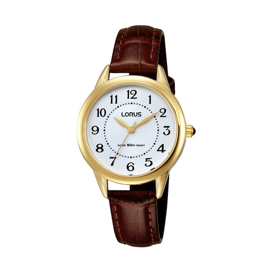 LORUS WATCHES Mod. RG252JX5 with brown leather strap and gold-tone case