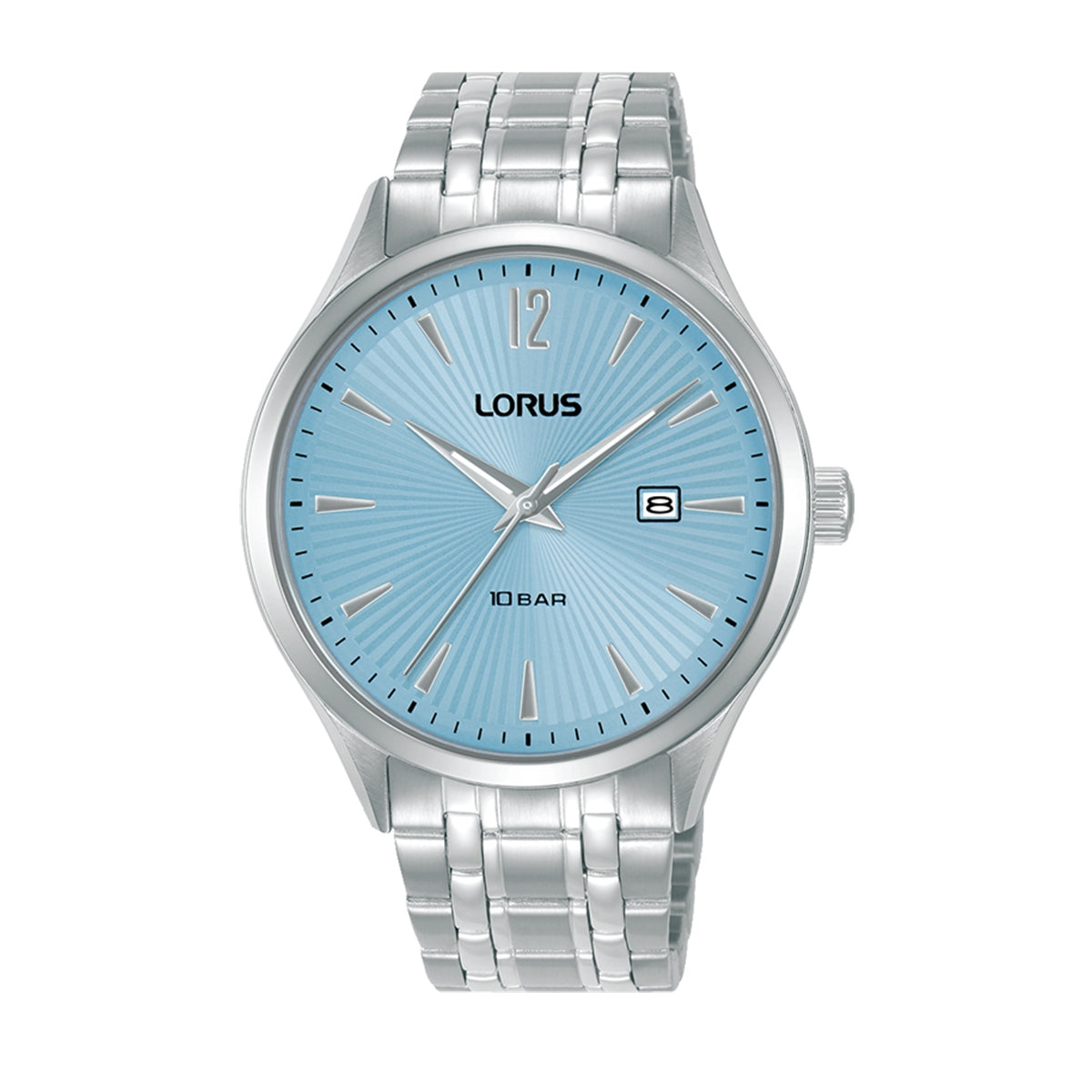 Silver LORUS WATCHES Mod. RH991RX9 with blue dial and date display