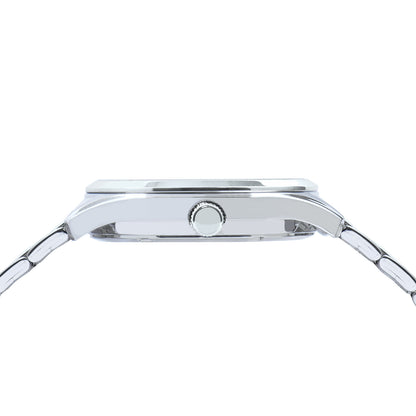 Side view of LORUS WATCHES Mod. RH991RX9 with silver strap and sleek design