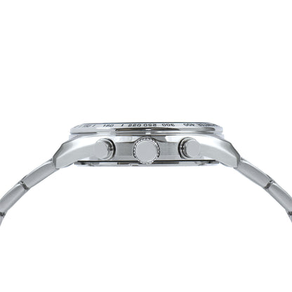 Side view of LORUS WATCHES Mod. RM399JX9 showcasing its sleek stainless steel design.