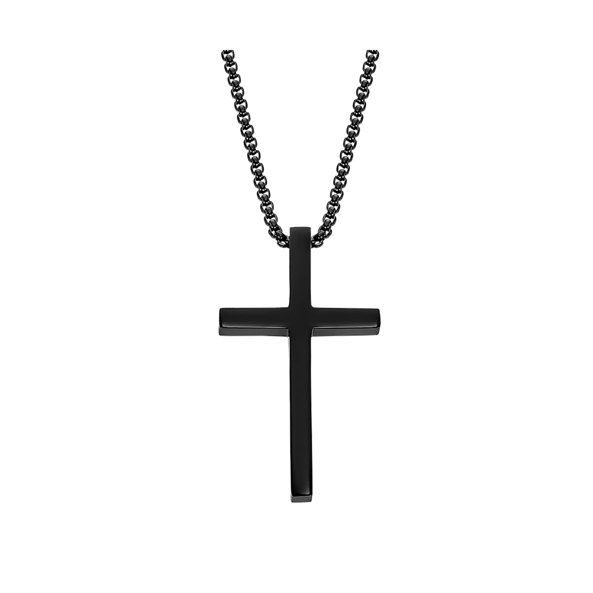 LOTUS JEWELS JEWELRY Mod. LS2370-1/1 black cross pendant necklace