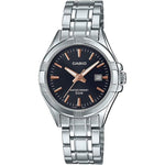 CASIO COLLECTION Mod. LADY DATE - BLACK. BRONZE INDEXES LTP-1308D-1A2VDF