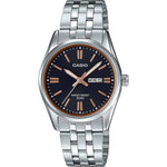 CASIO COLLECTION Mod. LADY DAY & DATE - BLACK. BRONZE INDEXES LTP-1335D-1A2VDF