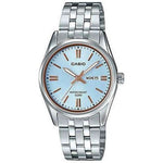 CASIO COLLECTION Mod. LADY DAY & DATE - LIGHT BLUE. BRONZE INDEXES LTP-1335D-2AVDF