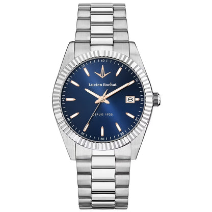 LUCIEN ROCHAT Mod. R0453124012 silver watch with blue dial and date display