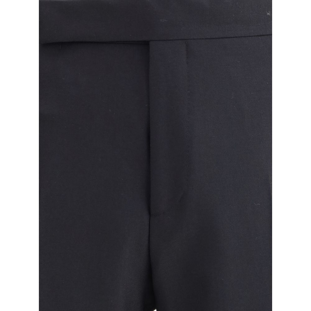 Lardini Black Viscose Casual Pants