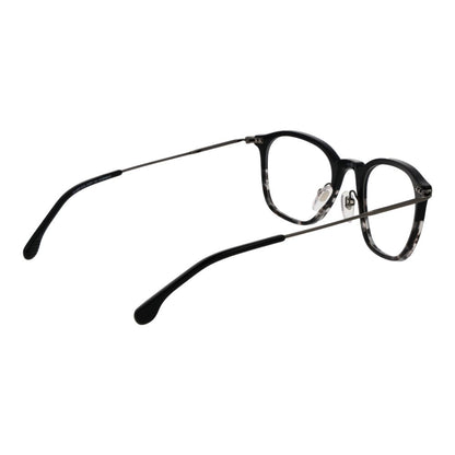 Lozza Black Metal Glasses (Frames) - Full-Rim Square Style, Unisex, 48mm Width, Black Metal Frame, Demo Lenses, 140mm Temples