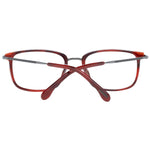 Lozza Red Men Glasses Frame, full-rim plastic rectangle, 54-19-140 size, demo lenses, red color, includes branded case, no spring hinge
